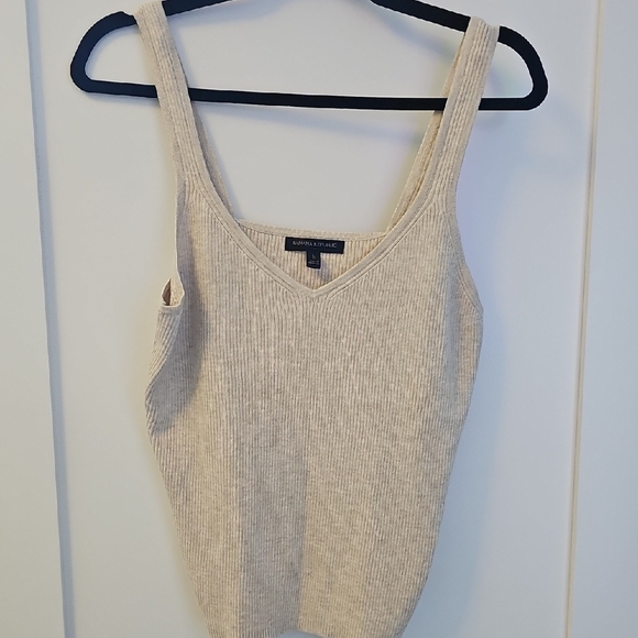 Banana Republic Beige Ribbed Tank Top Size L - Picture 1 of 8